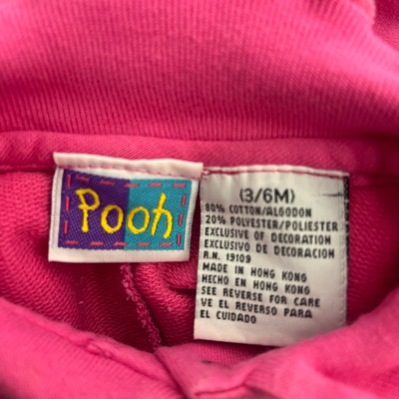 Vintage 90’s pink one piece Winnie the Pooh size 3/6 mos - Picture 2 of 3